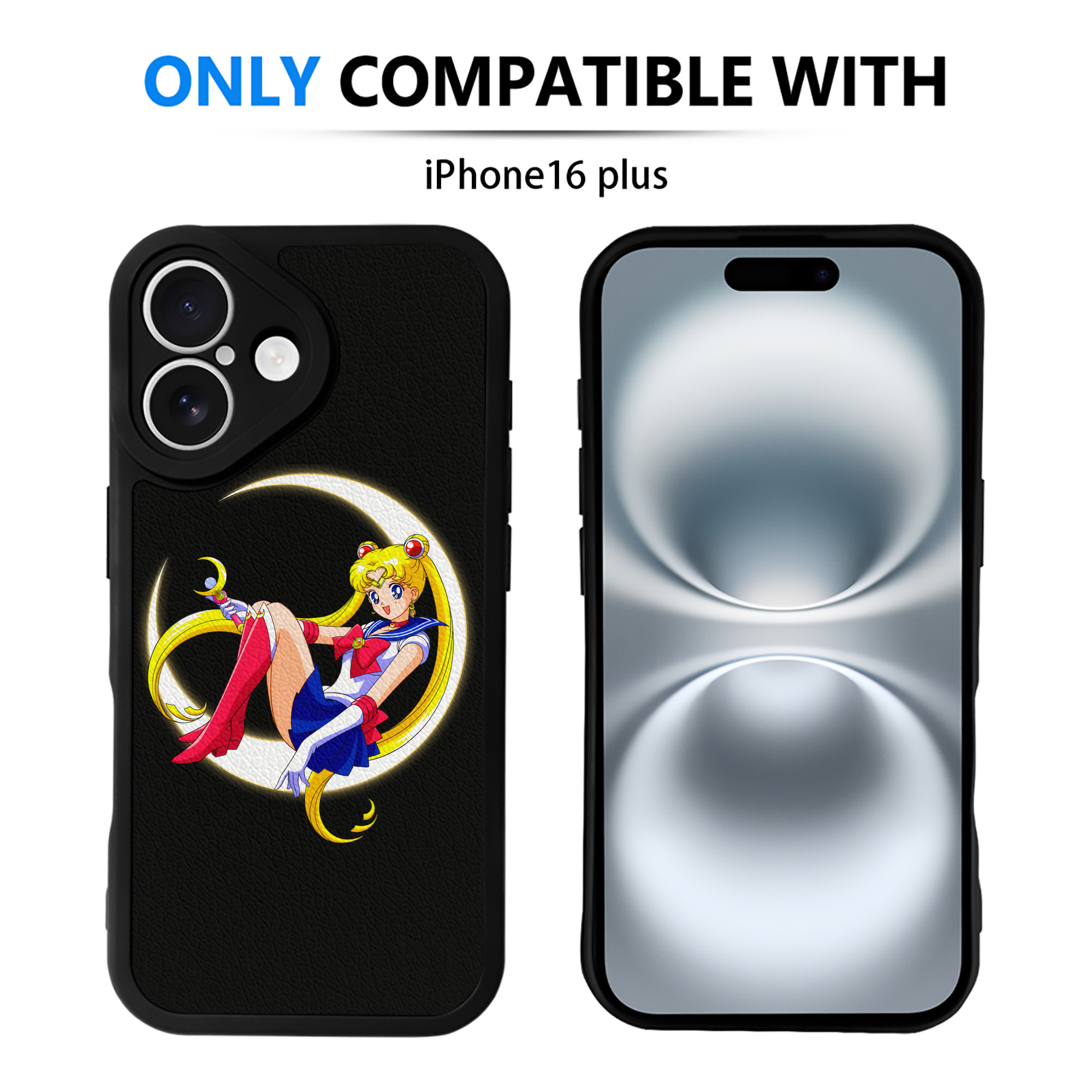 （画像用） 美少女戦士セーラームーン 月野 うさぎ つきの うさぎ Sailor Moon Tsukino Usagi 【iPhone 16シリーズ対応】シリコンスマホケース（レザー調） 材質：シリコン